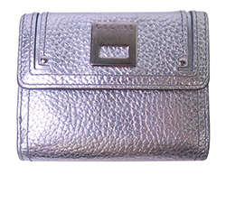 Celine Vintage Wallet, Leather, Silver, Box, WCSA0088, 4 (10)